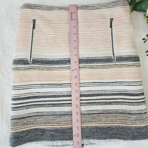 Ann Taylor Loft Women's Tweed Mini Skirt Size 14 Pink Peach Zipper Pockets - Picture 7 of 15